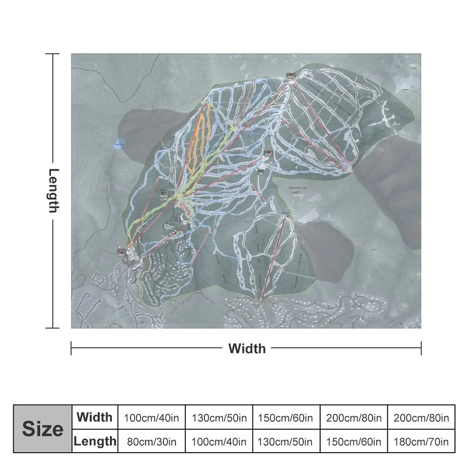 Northstar Resort Trail Map Throw Blanket Thin Blankets For Baby Decorative Beds Camping Blankets