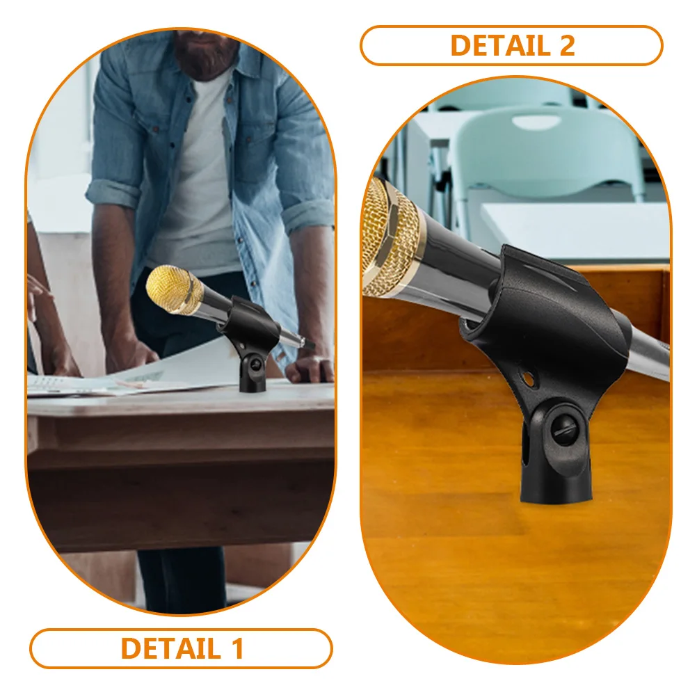 

10Pcs Microphone Clip Mic Holder Clamp Large Size Female Adapter for Handheld Microphone Live Streaming Podcast