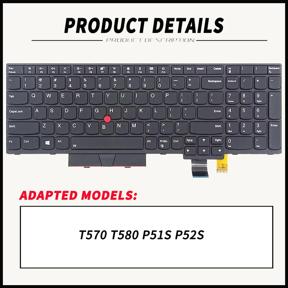 For Lenovo ThinkPad T570 T580 P51S P52S Notebook Keyboard 01ER582 01ER541 SN20M07934 US Layout