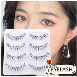 False Eyelashes Naturally Simulated Thick Transparent Stem Fake Eyelashes Glimmer Beginner Makeup Tools Lashes Hand Made Lash