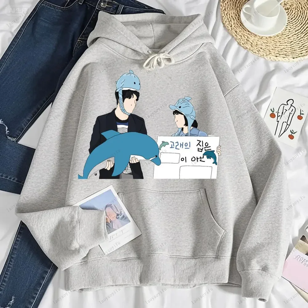 

High-quality streetwear with Korean-style cartoon character prints for men's autumn press machines