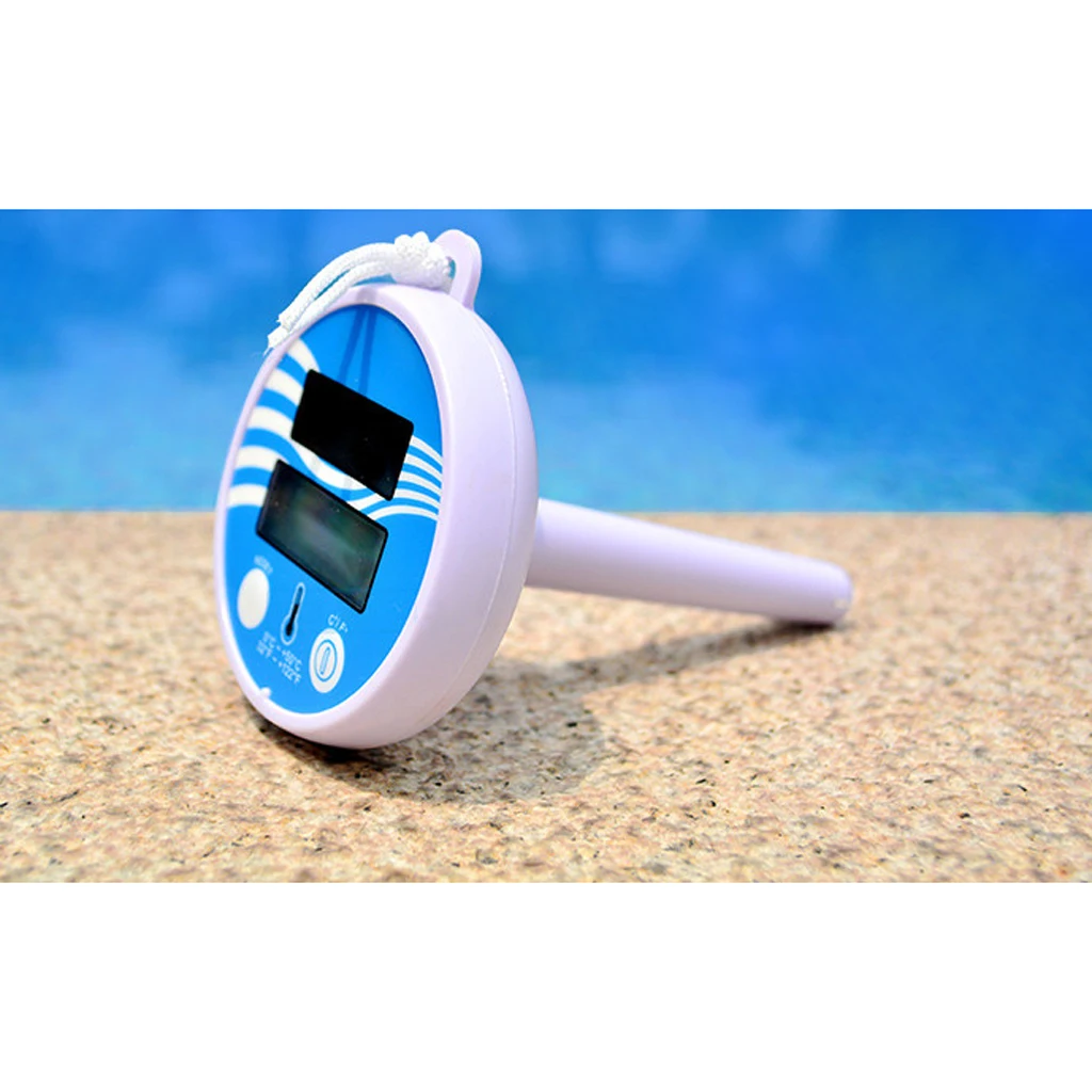 

Digital Spa Thermometer Waterproof Solar Floating LCD Gauge for Pool Aquarium Bathtub Temperature