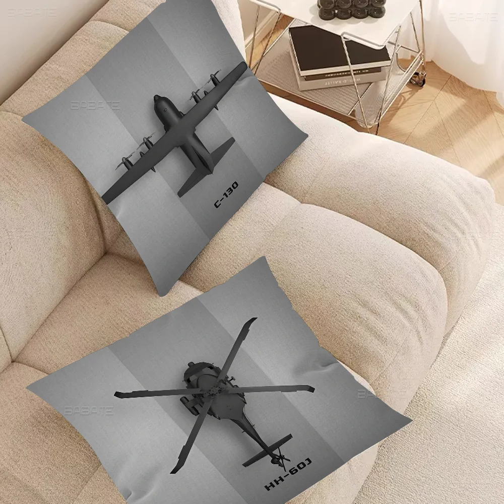 Grey Various Fighters Model Military Aircraft Pillow Gifts Home Office Furnishings Bedroom Sofa Car Cushion Cover Case 45x45cm