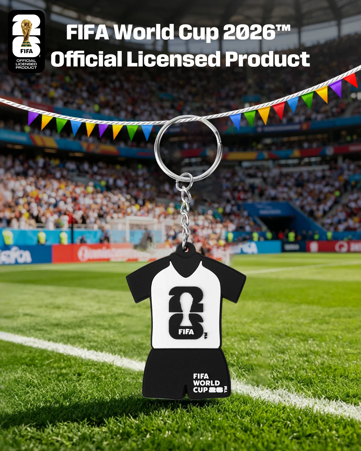 Porte-clés officiel de la Coupe du monde FIFA 2026, 3 designs limités, porte-clés 3D, breloque de sac, souvenir, produits périphériques FIFA