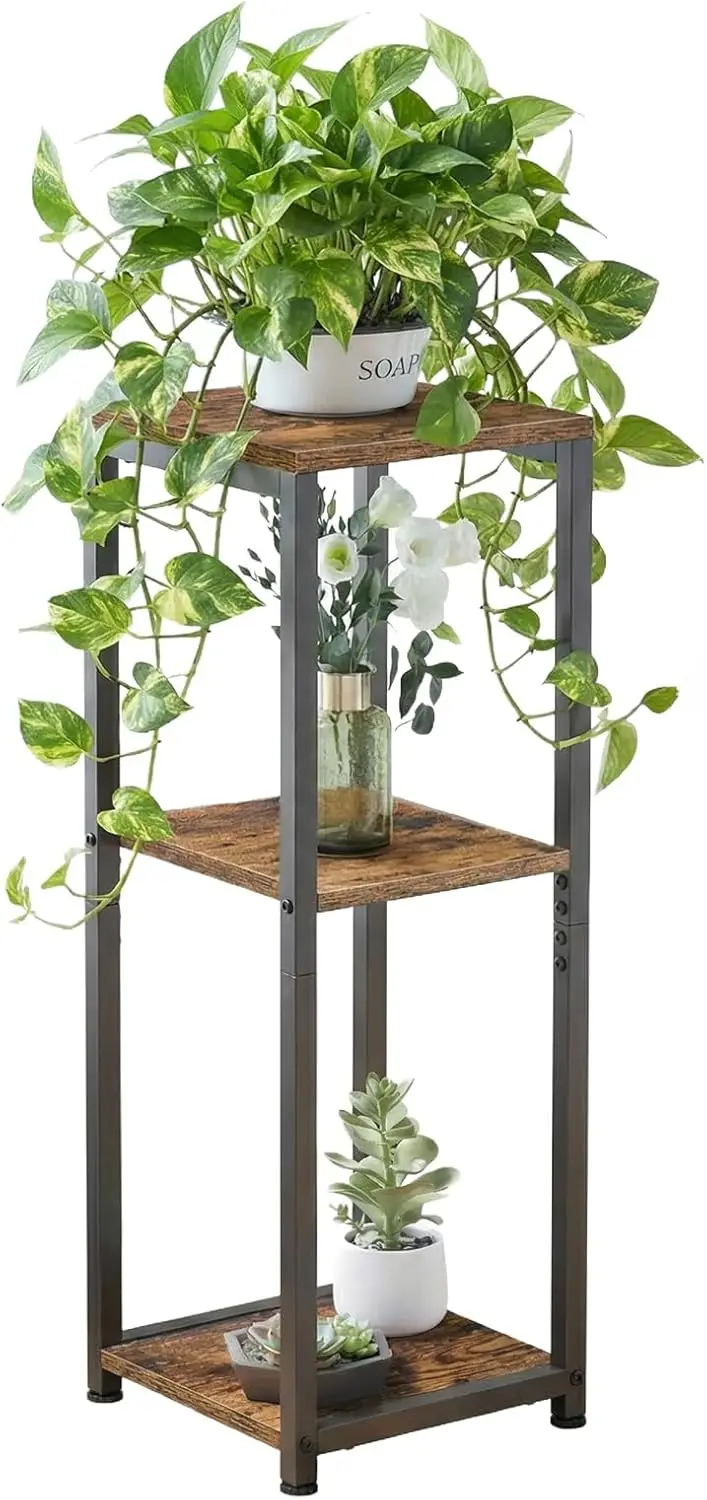 

Трехуровневая угловая подставка для растений, высотой 32,5 дюйма, для нескольких растений, многофункциональный приставной столик