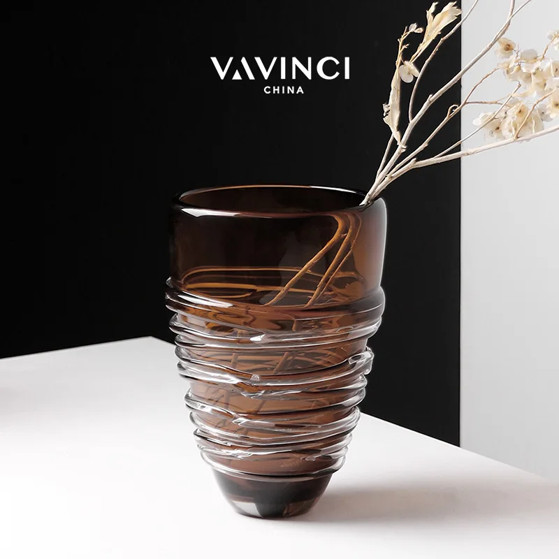 مزهرية مائية زجاجية فاخرة خفيفة حديثة لمدخل غرفة المعيشة وطاولة طعام وترتيب الزهور المنزلية ديكورا فنية #4