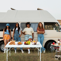 125cm Portable Heavy Duty Folding Table with Handle, Adjustable Height Foldable Table,Multi-Functional Fold up Table for Camping