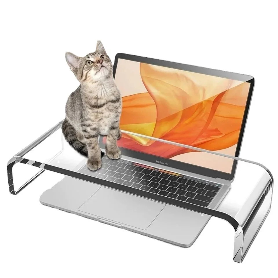 38*19*10CM Transparent Computer Monitor Stand Acrylic U-shaped Display Stand Desk Shelf Laptop Stand