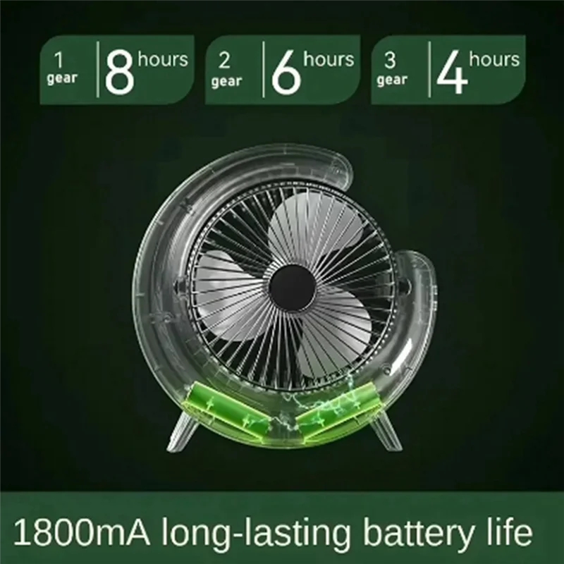 Vlag LED Multi-Color Desktop Fan, Ambient Light, USB Charging, Adjustment Of Large Air Volume, Silent Small Electric Fan