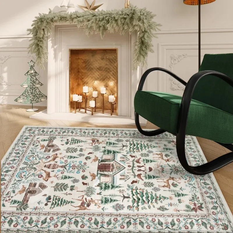 Tapis de décoration de fête de Noël, tapis du père Noël, porte d'entrée, salon, chambre à coucher, joyeux Noël