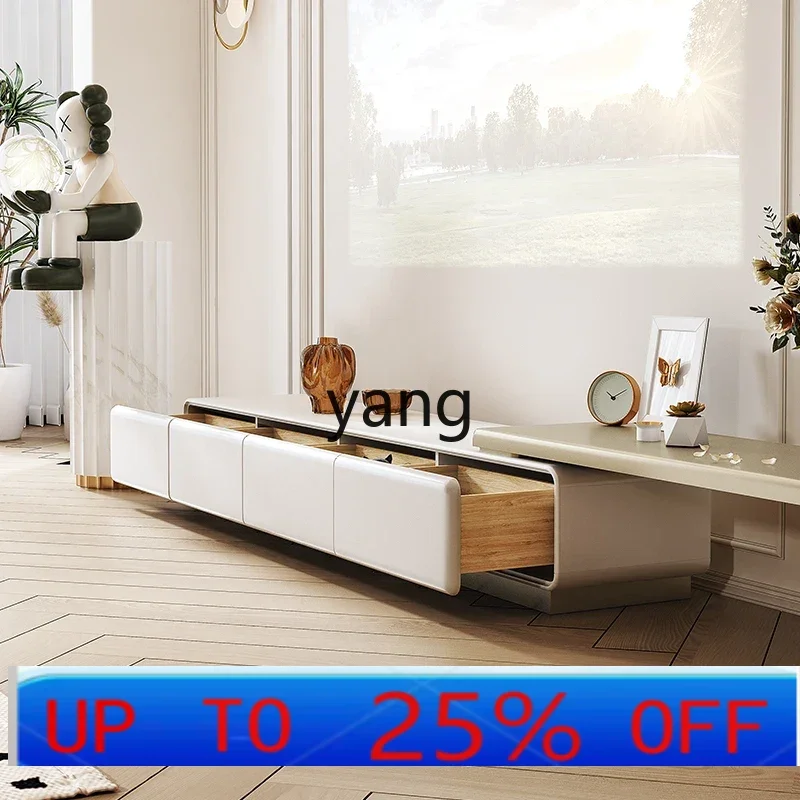 

LTT French cream style living room simple creative TV cabinet telescopic combination household floor solid wood cabinet
