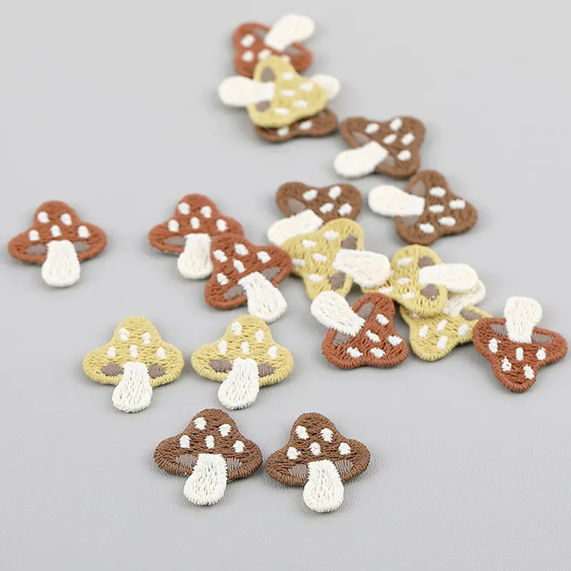 30 Stück neue, wasserlösliche Stoffapplikationen in Pilzform für DIY-Haarspangen, Schuhe, Hüte, Socken und andere Accessoires. – Detail 2