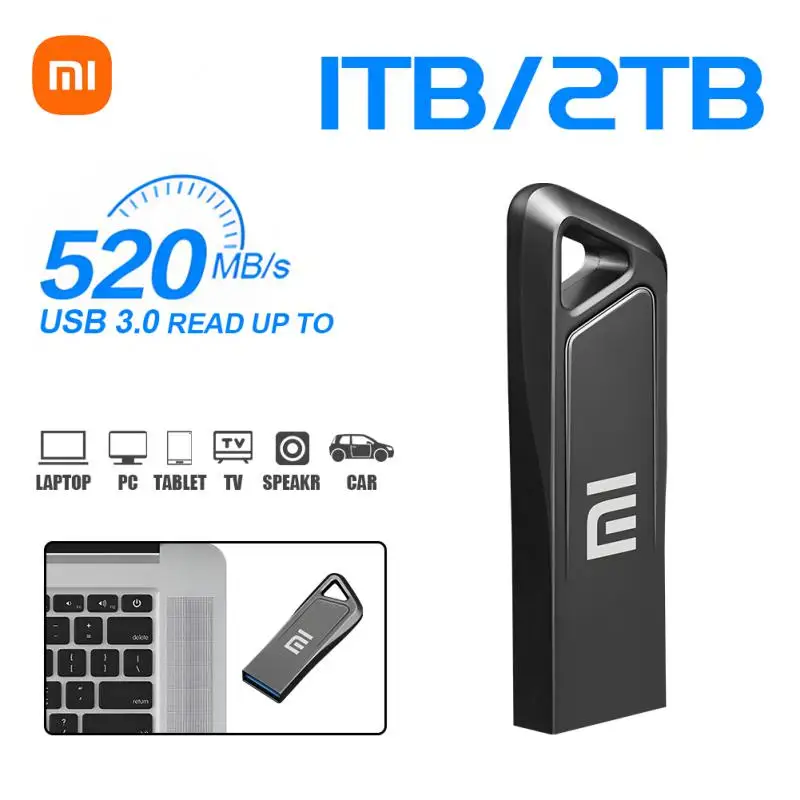 샤오미 핫 메탈 3.0 USB 플래시 드라이브, PC 노트북용 펜 드라이브, 128GB USB 메모리 스틱, 3.0 플래시 드라이브, 고속 펜드라이브, 2TB, 1TB