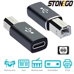 STONEGO Suitable for type-c to square usb adapter electric piano printer adapter TYPE-C female to MIDI head