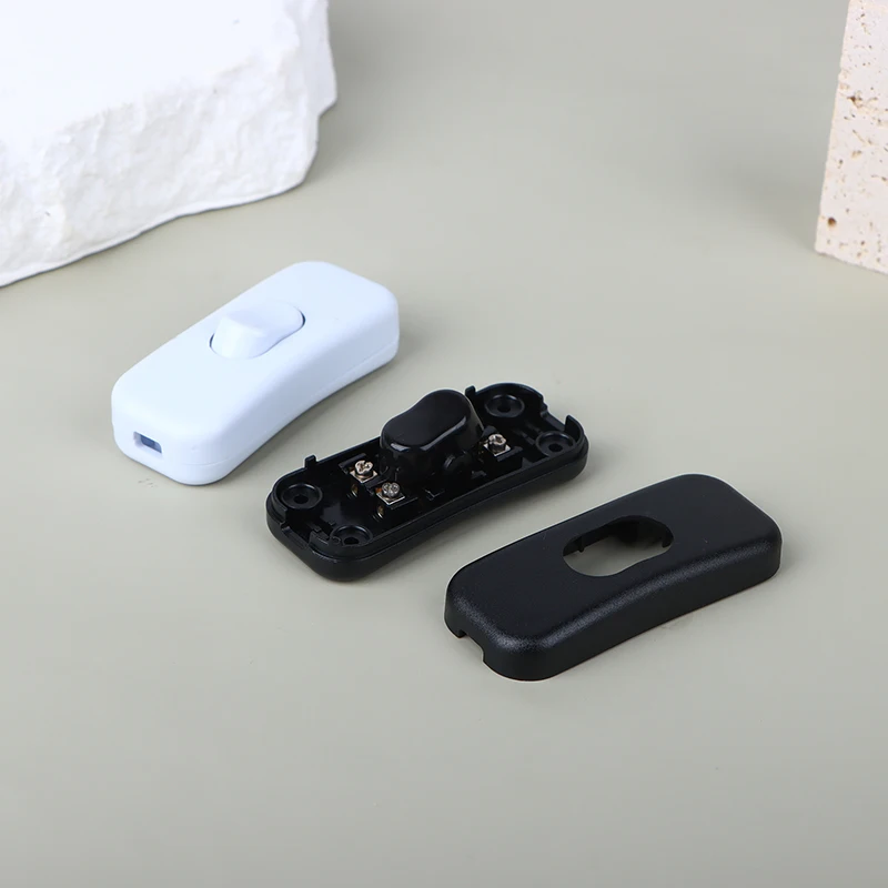1Pc Light Switch AC 250V ON/OFF Table Desk Lamp Cord Toggle Rocker Switches Control For LED Lights Wiring Electric Switch