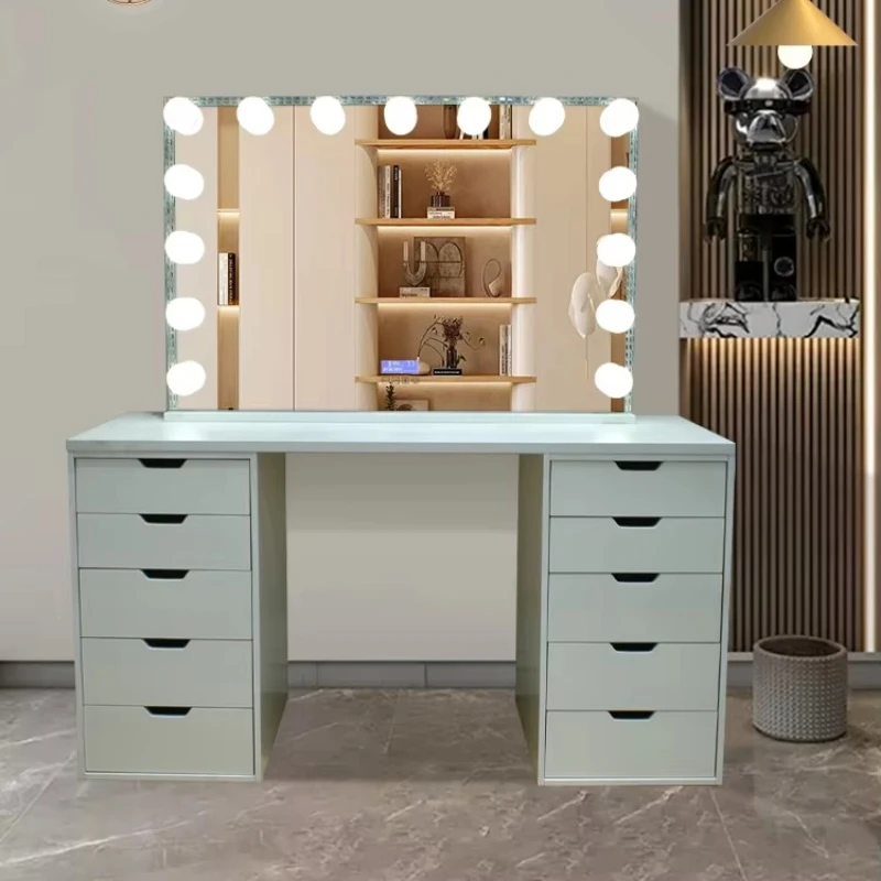 Bedroom Furniture Dressing Table Counter Makeup Speaker Vanity Table Led Mirror And Drawers dressing Table With Lights Mirror