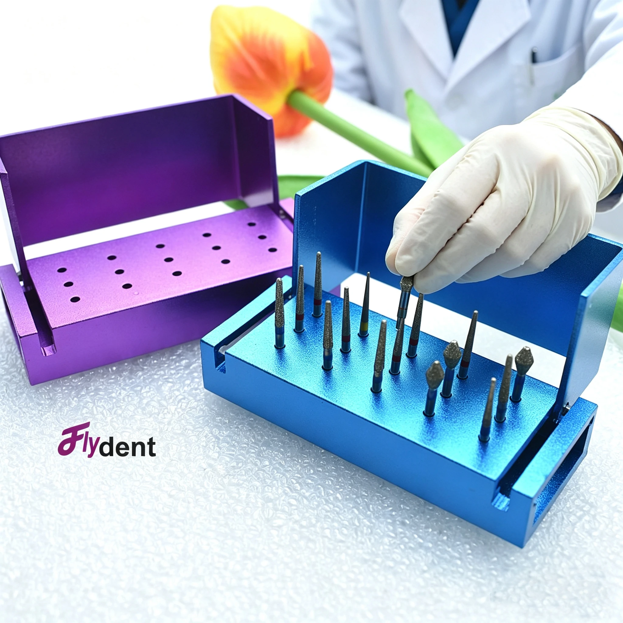 

Dental 15holes Disinfection High Speed Bur Holder Box Box Autoclave Sterilizer Case Burs For Oral Care Tools