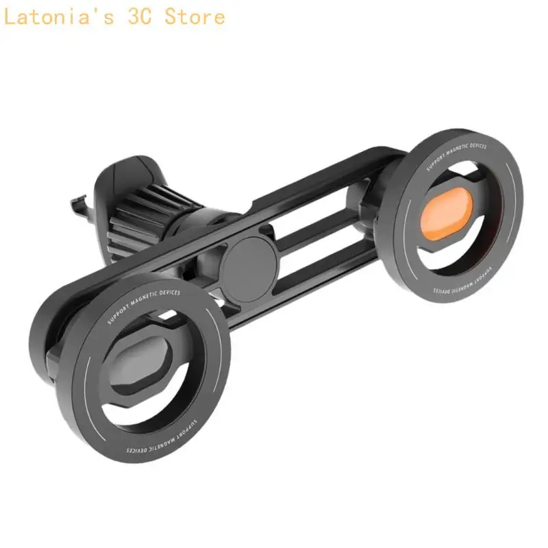 Car Vent Phone Holder for Two Devices Strong 66lbs Magnet Double Hook Lock For Horizontal Vents No Tools Need X3UB