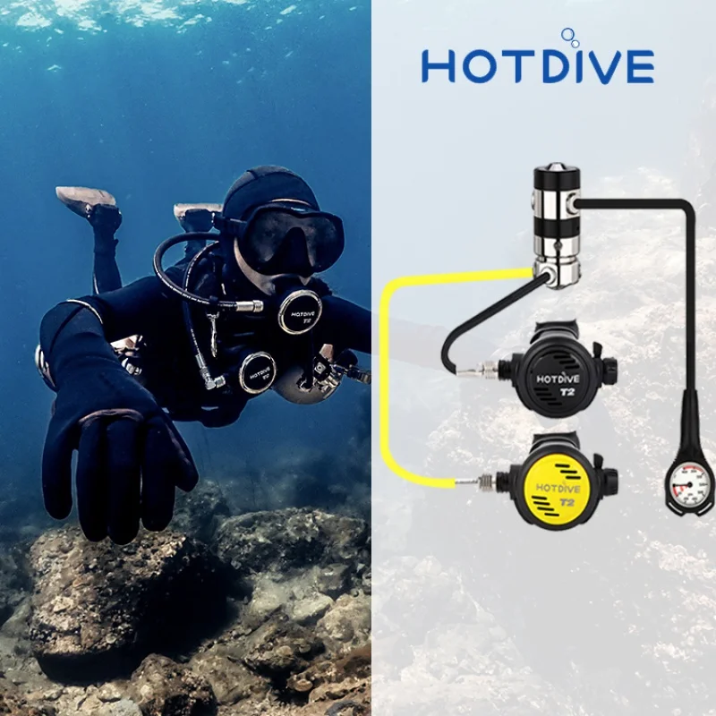 

Hotdive ST2 Diving Regulator Scuba Diving Equipment Respirator Side Hanging Diving Double Bottle Equipment Set