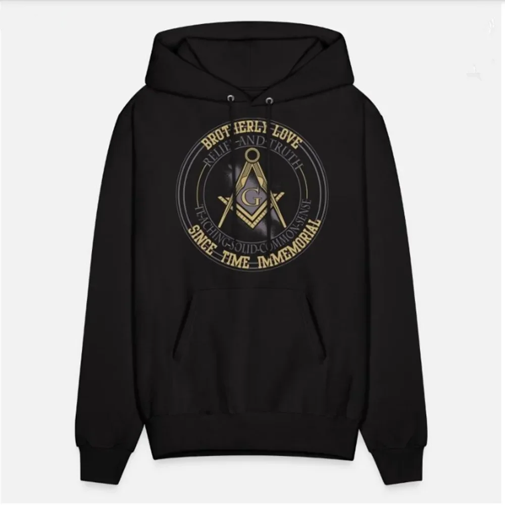 Freemasons Relief and Truth The World Order Masonic Pullover Hoodie Comfortable Cotton Casual Mens Sweatshirt Streetwear