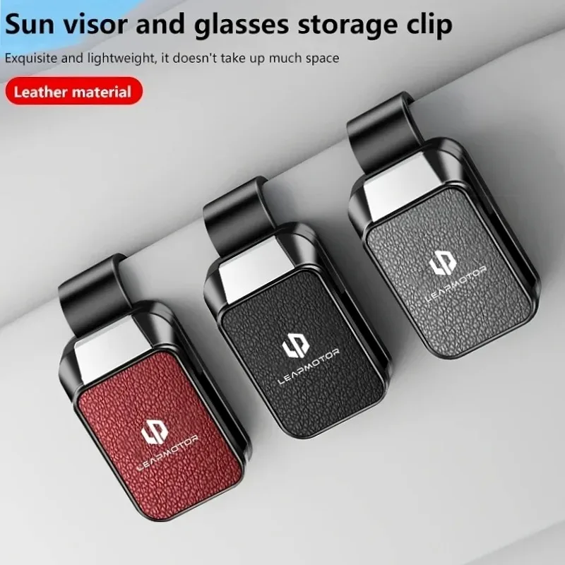 Car Sun Visor Glasses Clip Car Eyeglass Holder Car Glasses Hanger Leather For Leapmotor C10 C11 T03 B10 C16 Lafa5 B03X C01