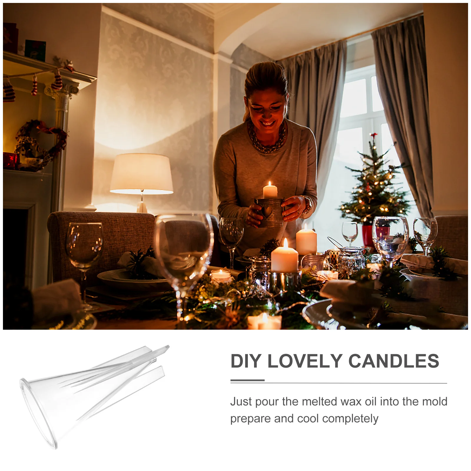 

HOODANCOS LED Holder Cube Wax Mold Kit for Soy Pillar Candles Decorative Jars Handmade Soap Plaster Acrylic Skull