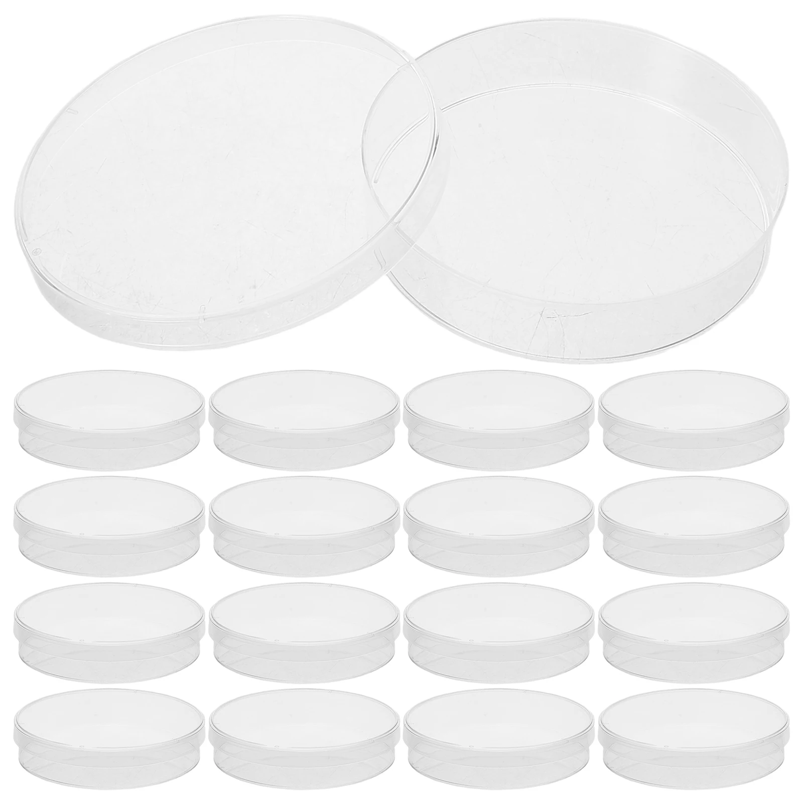 

50pcs Cell Culture Dishes Pre-Poured Plastic Petri Plates High Transparency Lab Nutrient Agar Tissue Plate for Science Projects