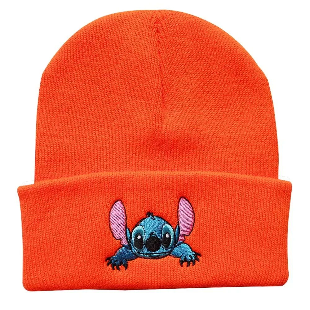 Stitch Disney Embroidery Baby Knitted Hat Autumn Winter Warm Infant Toddler Beanie Hat Outdoor Windproof Girls Boys Bonnet Cap