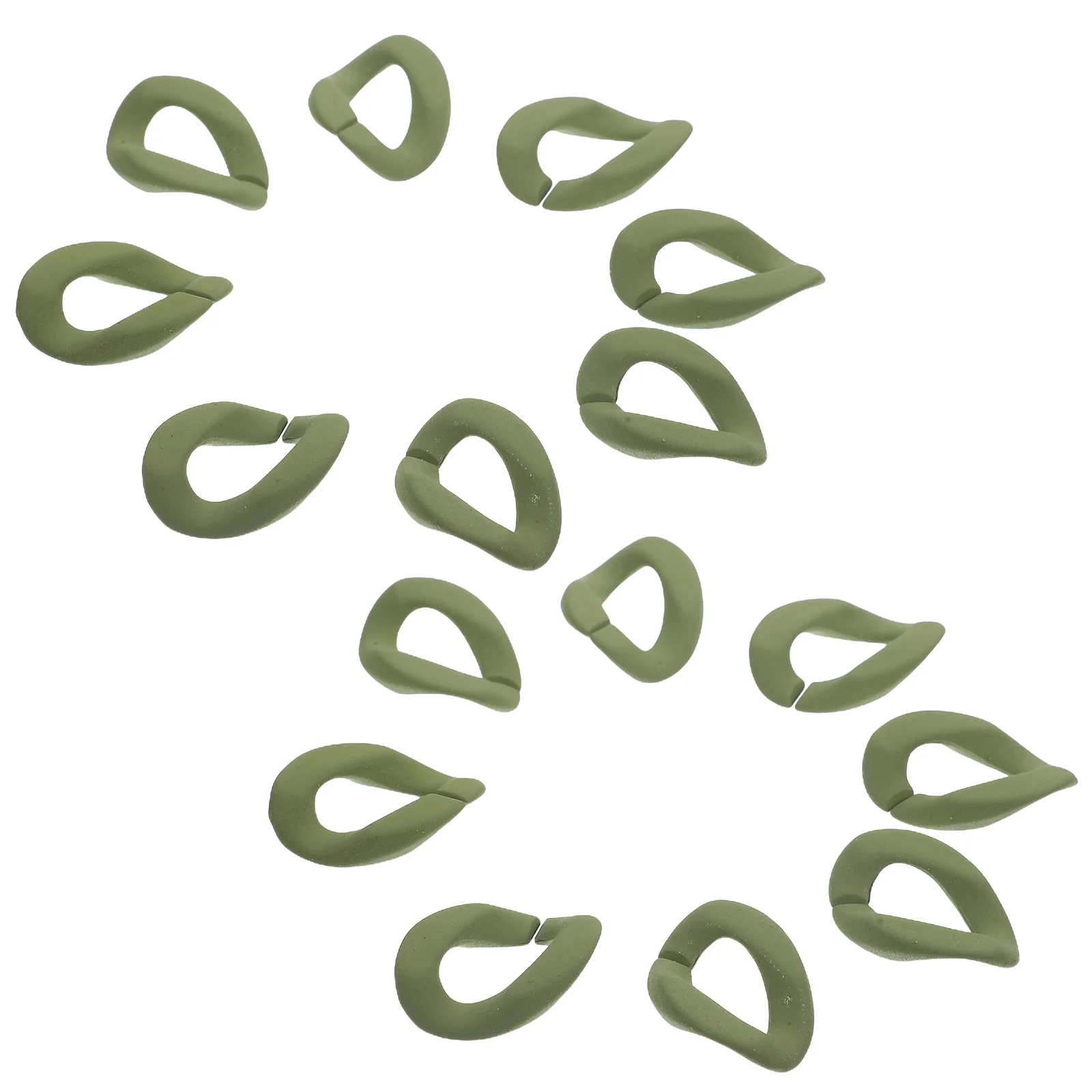 

50 Pcs Ornament Colorful Plastic Chains Accessories Links for Jewelry Making Buckle Bracelet Olive Green Handmade