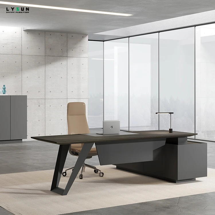Hot Sale Modern Minimalist Manager Desk High-End Executive Table with Unique Walnut Wood Design
