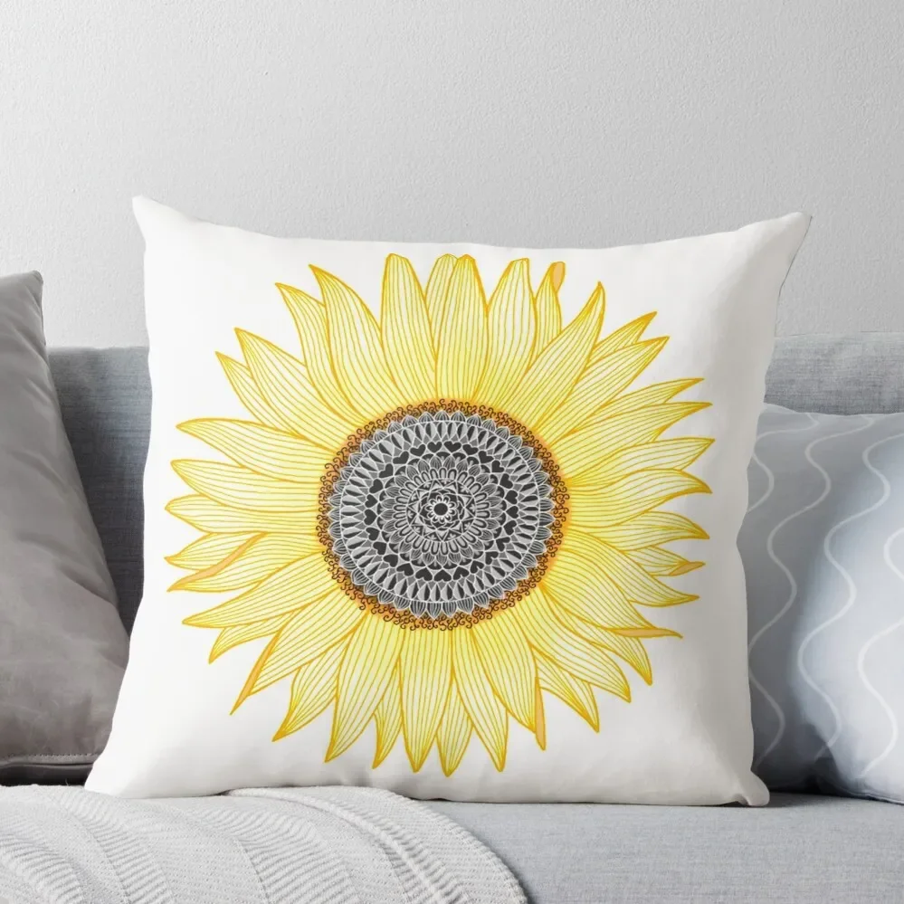 

Golden Mandala Sunflower Throw Pillow Sofa Cushion Cover Covers For Sofas christmas supplies