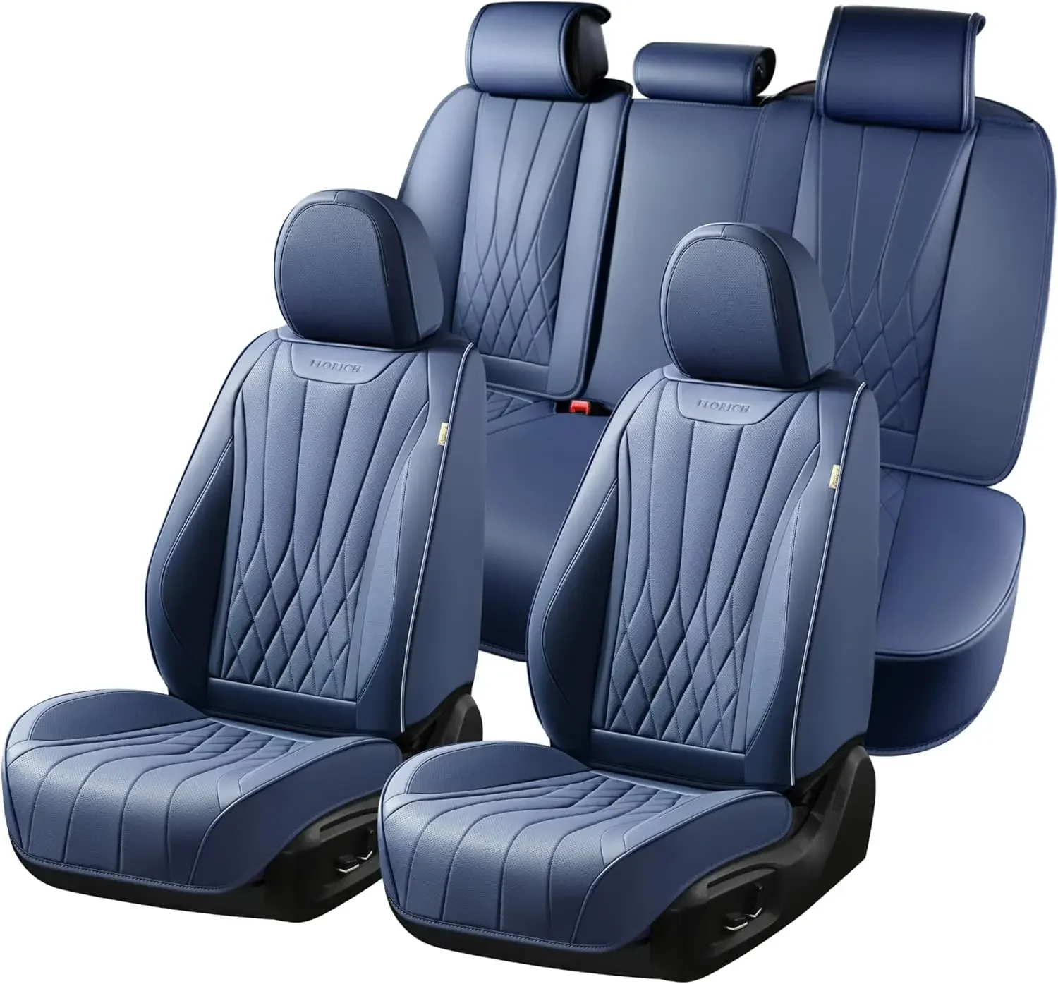 Leather Car Seat Covers Full Set, Luxury Automotive Seat Cover, Waterproof Car Seat Covers Front and Back Seats for Most Cars