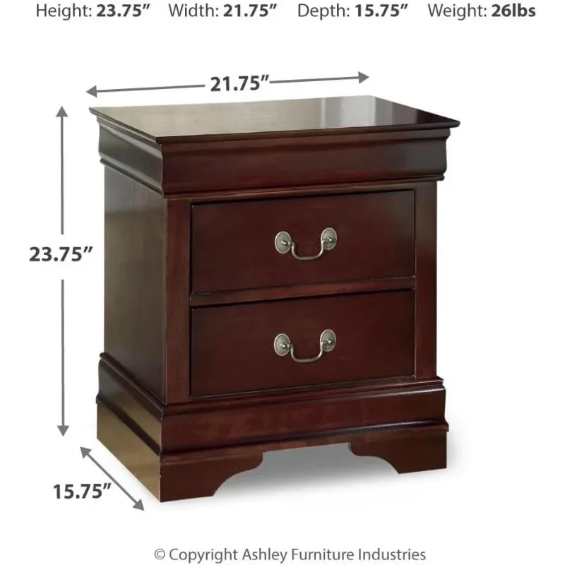 مسح مستطيل مع قماش جاف من Alisdair منضدة تقليدية ذات درجين، طول 23.75 بوصة، بني داكن، 16 بوصة عمق × 22 بوصة عرض × 24 بوصة ارتفاع #3