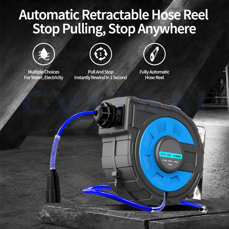 Automatic Retractable Hose Reel Air Drum Durable Air Pipe for Car Beauty Repair Pneumatic Tool Compatible with Air Compressor view 2