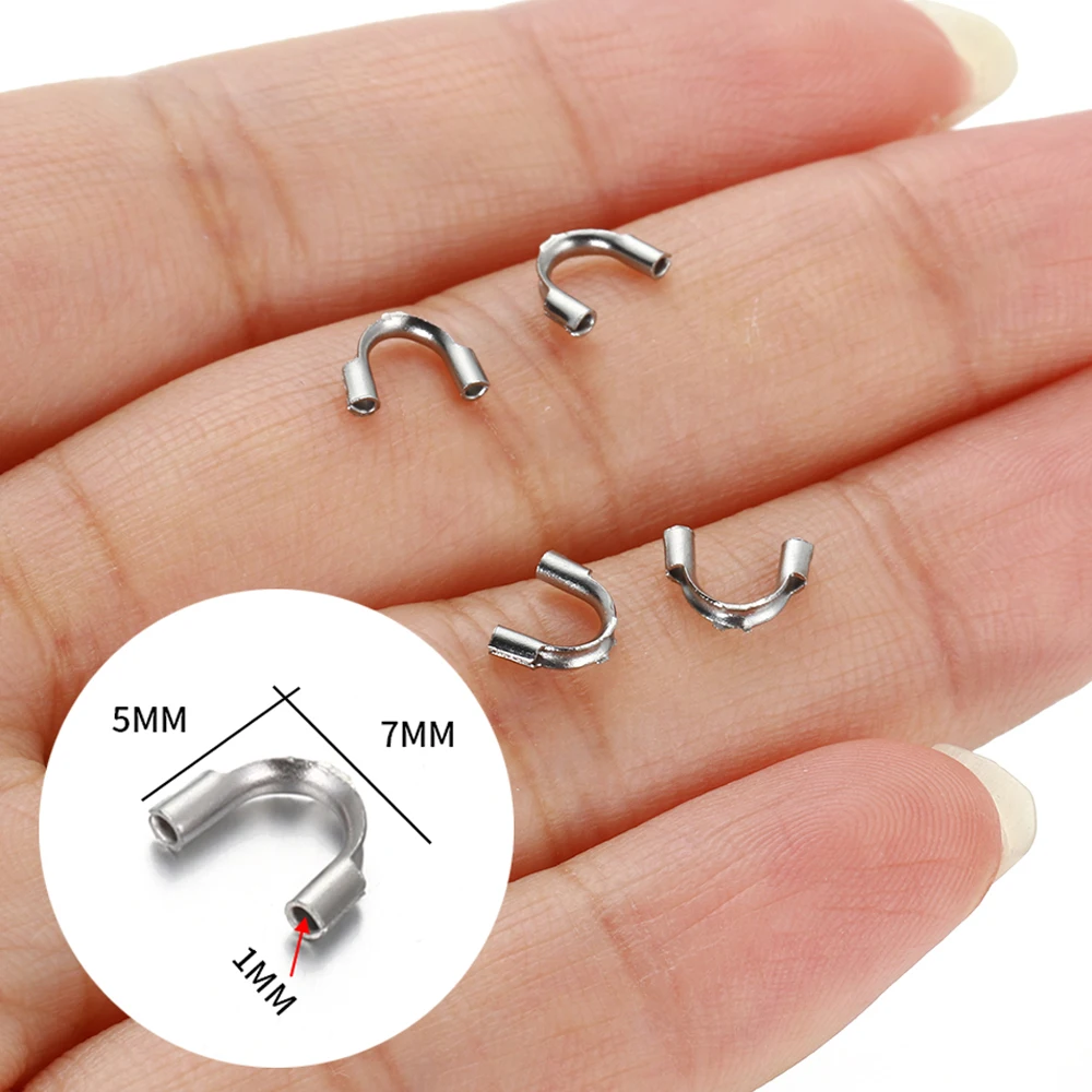 20-30pcs Gold Color Stainless Steel U Shape Wire Protectors Wire Guard Guardian Loops Clasps Fastener for Jewelry Making DIY