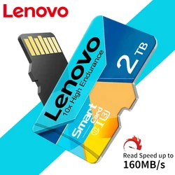 Lenovo-Carte mémoire SD Micro TF haute vitesse, carte Flash, 128 Go, 256 Go, SD, U3, A2, TF, téléphone Xiaomi, appareil photo, table, PC