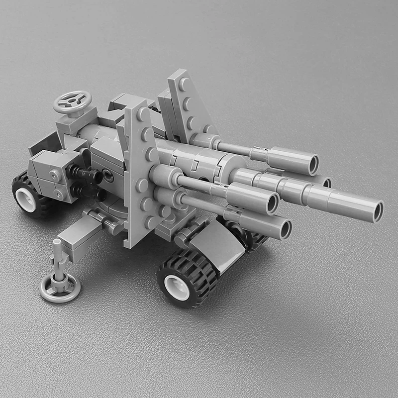 MOC Military Artillery Gun Building Blocks Set Heavy Howitzer Weapon Model Bricks DIY Assemble Desktop Collectible Display Ornam