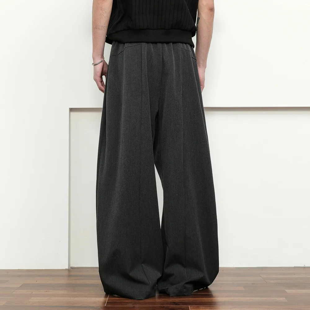 Cleanfit زر على الموضة دعوى بانت الرجال الشارع الشهير موضة خمر فضفاض عادية السراويل الفضفاضة النساء كبيرة الحجم واسعة الساق بانت بنطلون #4