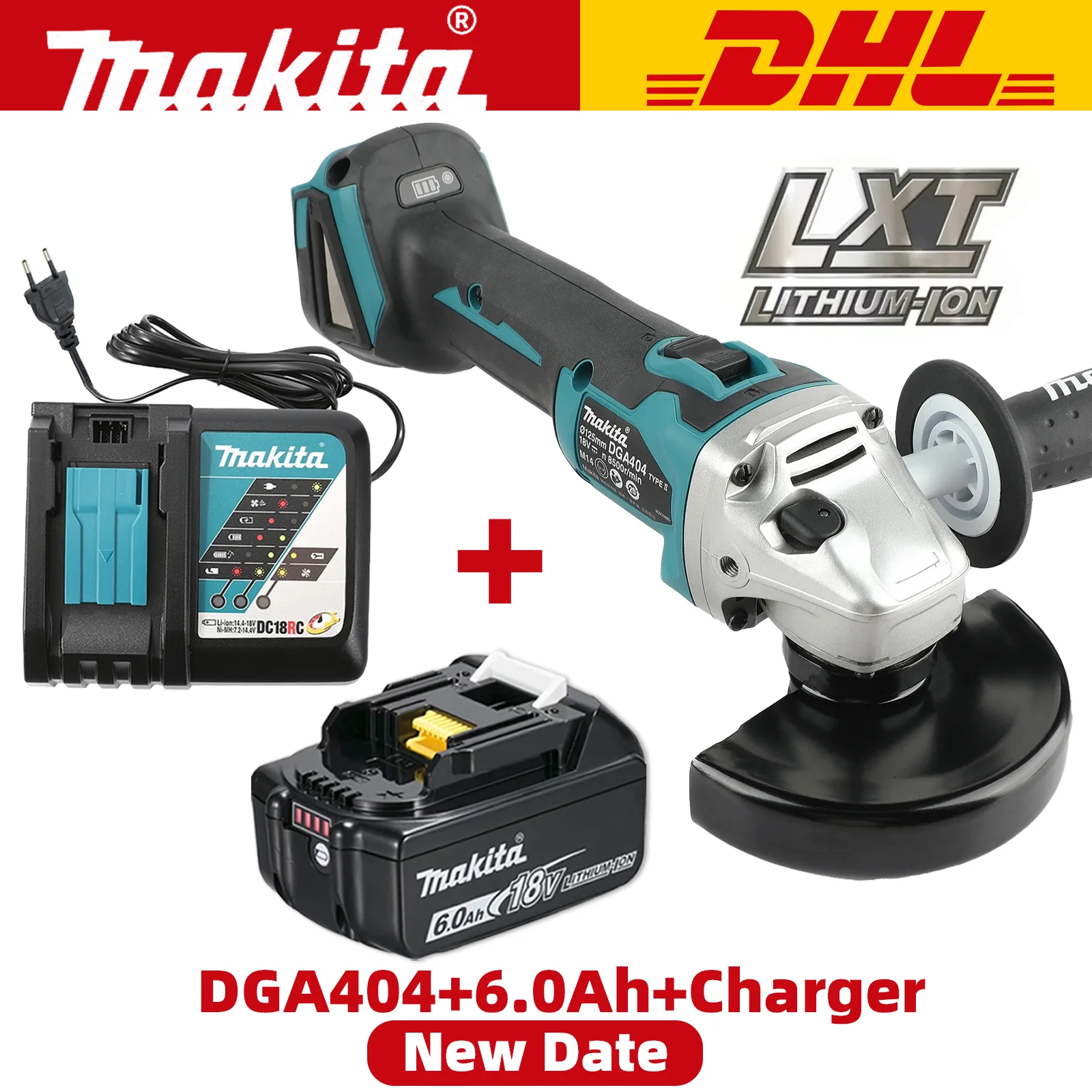 

Original Makita DGA404 18V Brushless Lithium Electric Angle Grinder Rechargeable Polishing Machine Cutting Machine High Power