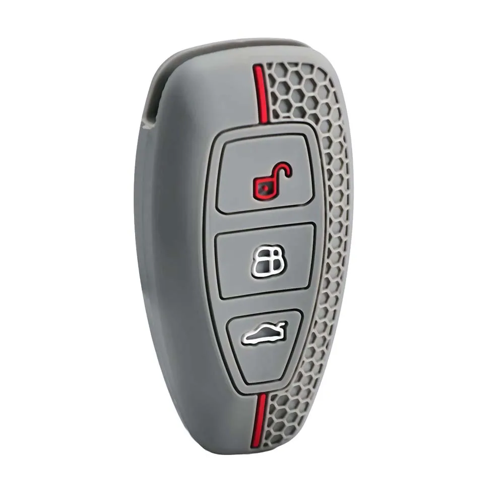 Car Key Pack for Ford ST Line Fiesta Focus Mondeo Ecosport Kuga Puma Edge Escape Metallic Silicone Car Key Fob Case Accessories