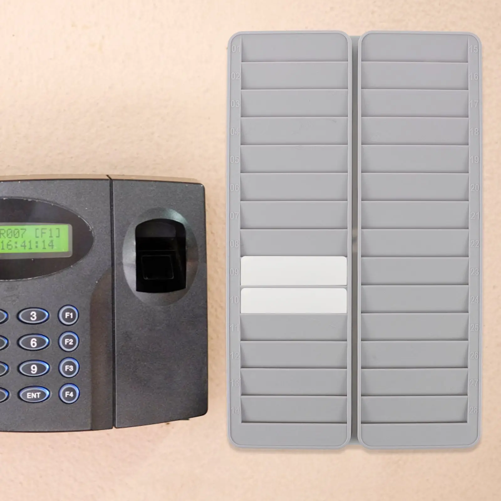 Card Slot Holder Rack Cardholder Wall Mount Attendance Pocket Office Timecard Clock Booklet Child