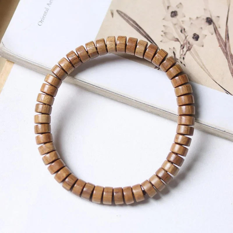 Natural Australian Sandalwood & Hetian Jade Safety Buckle Double Loop DIY Ash Beaded Bracelet (Unisex Gift)