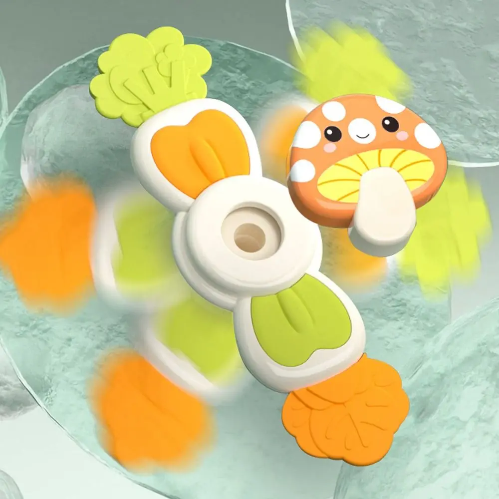 4Pcs Creative Cute Cartoon Spinning Toy Interesting Portable Finger Spinning Top with Suction Cup Bathing Toy Kid
