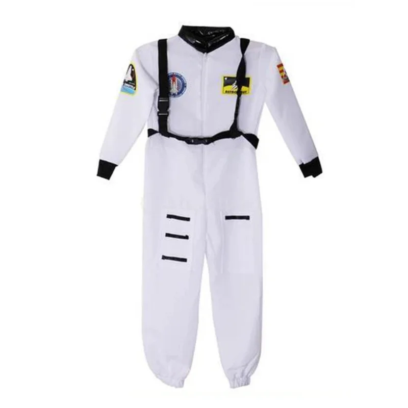 Kids Boys Girls Astronaut Space Flight Jumpsuit Uniform Pilot Children Bodysuit Halloween Carnival Party Stage Cosplay Costume