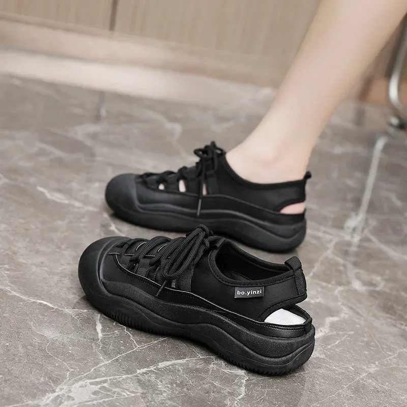 

2026 New Fashion New Women's Casual Breathable Flat Shoes Comfortable Hollow Platform Sandals Women Vulcanized Shoes
