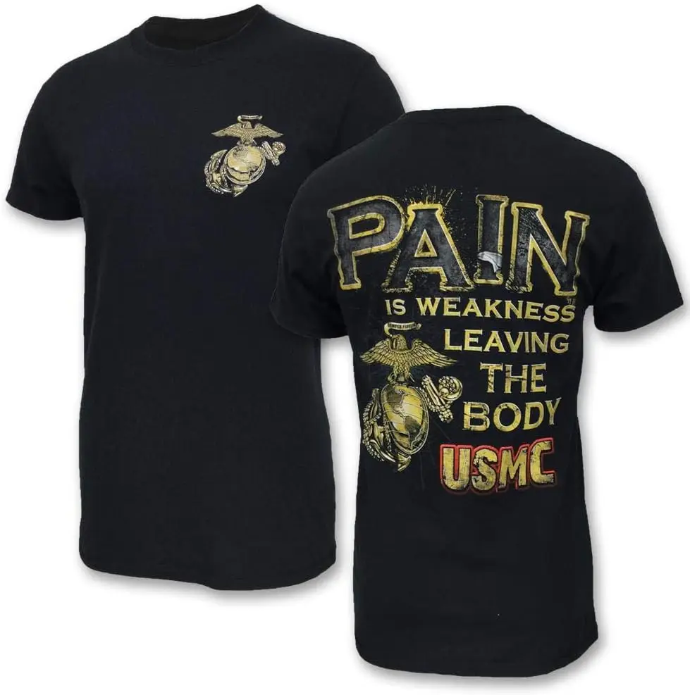 USMC Eagle Globe Pain is Weakness T-Shirt