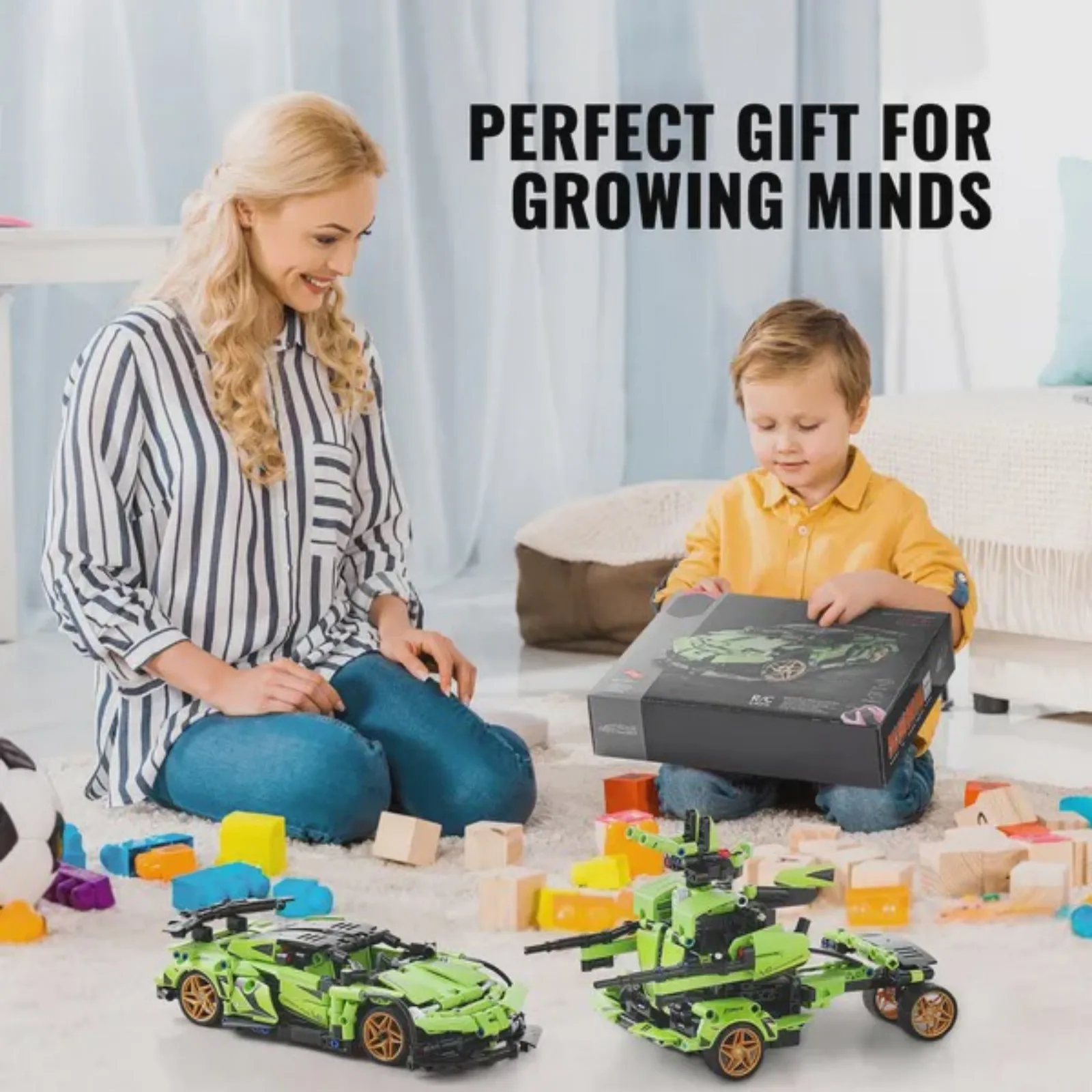 

STEM Building Toys for Kids 2-in-1 461 PCS Blocks Remote Control Car Building Kits Remote & APP Controlled Car/Robot RC STEM Robots Building Set Gifts for Boys Girls Aged 6+