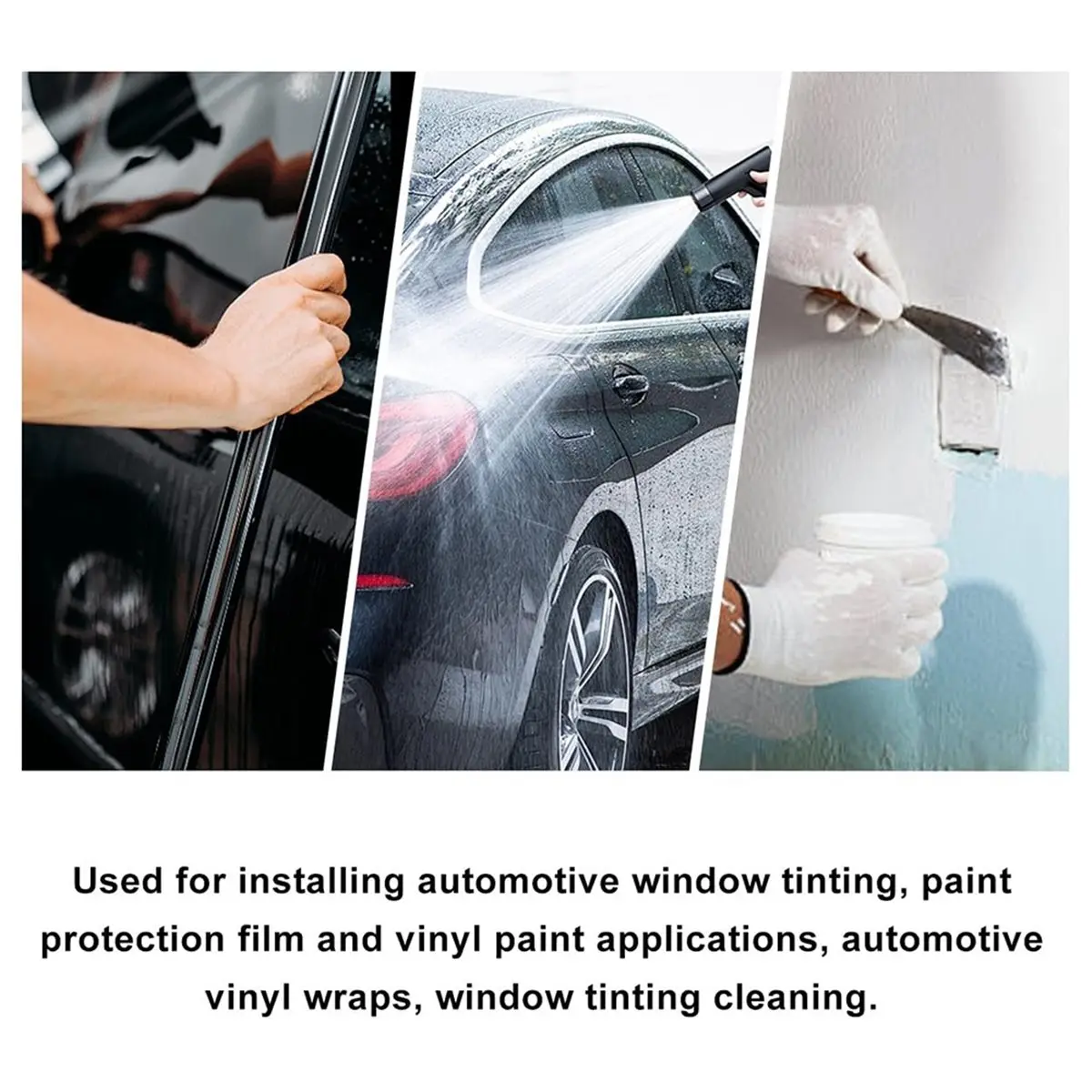 2 PCS Bulldozer Squeegee, Long Handle Flat Glass Tinting Tools for Automotive Front Wrapping Windshield Paddle Squeegee