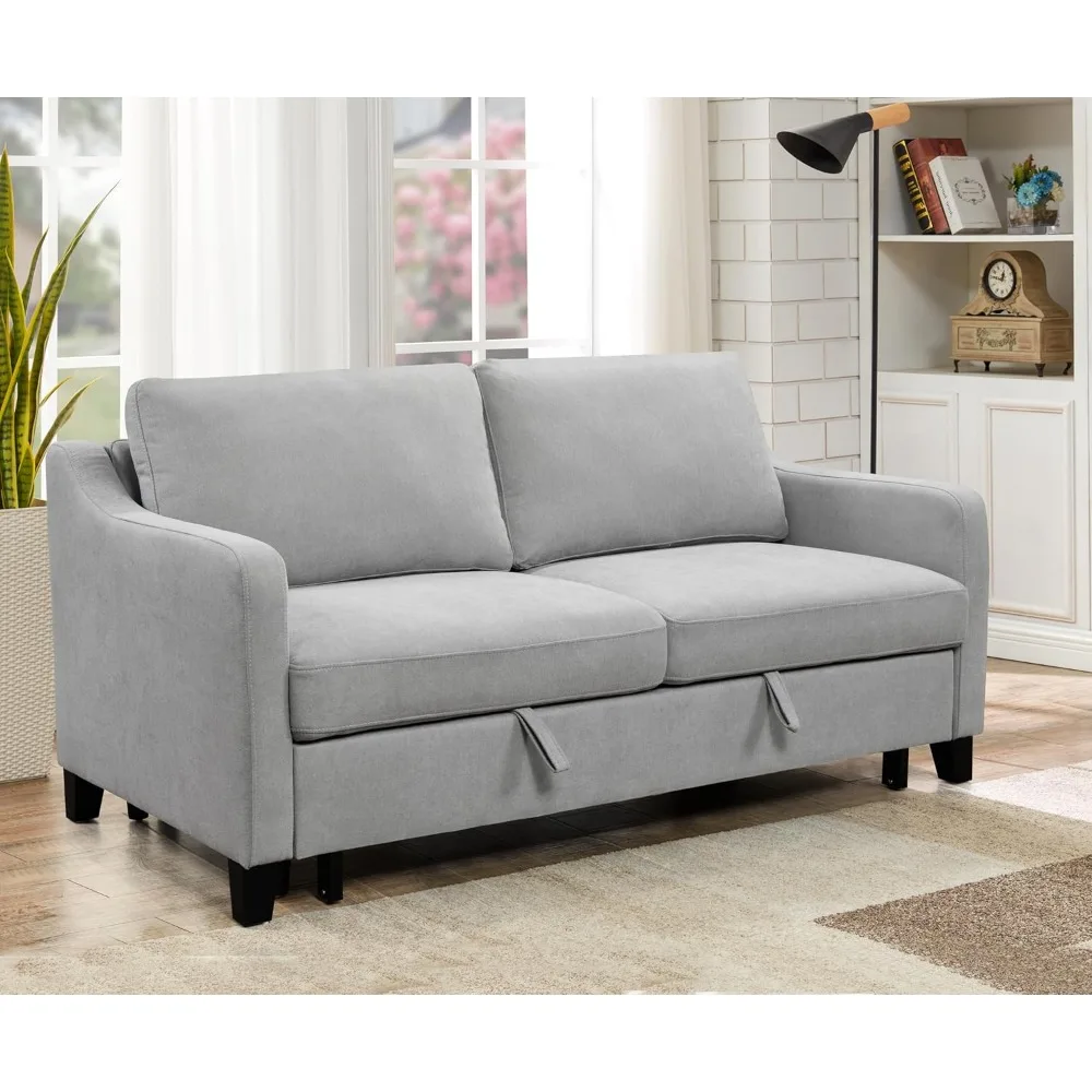 69'' Queen Size Sleeper Sofa Couch with Pullout Bed, Convertible Futon Loveseat Sofas with Adjustable Backrest, Comfy Couches Be