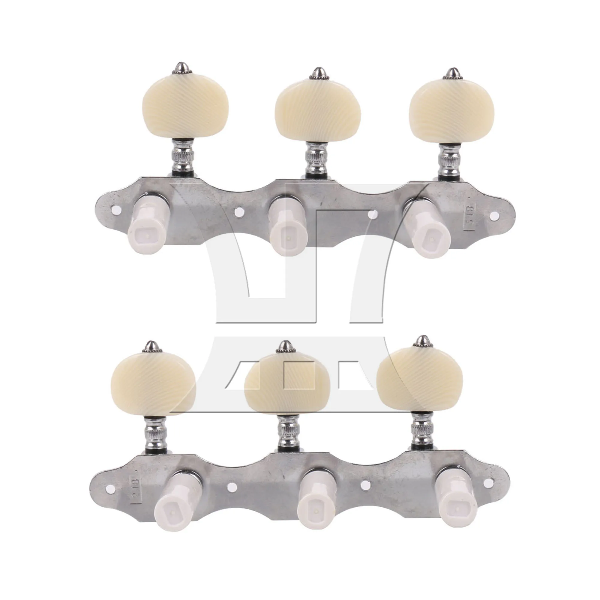 

Yibuy 6pcs Classical Guitar 3 String Tuners Key Yellow Shell Pattern Handle Gear Ratio 1:18 Silver 3R3L for Replacing Damaged St